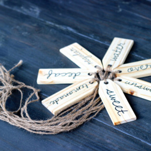 Rustic Wood Beverage Tags - Double Sided
