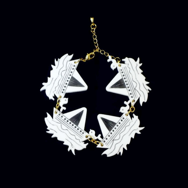 Sailor Bracelet, Sailing Bracelet, Boat Bracelet, Acrylic Charms, Gold Color Chain, Last Minute Gift