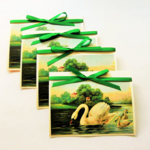 Swan Note Cards | Blank Note Cards | Swan Greeting Cards | Note Card Set | Blank Stationery | Stationery Set | Blank Swan Cards | Pond Scene