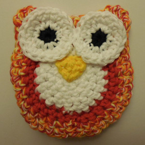 Set of 2 Owl Scrubbie , Dish / Pot Scrubby , Crochet Cleaning Scrubber , Multi - Colored Owl Scrubber , Handmade Tri - Colored Owl    os161