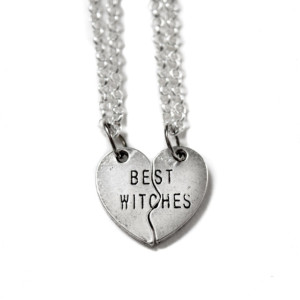 Best Witches Heart with Sterling Silver Chains - Best Friends Jewelry