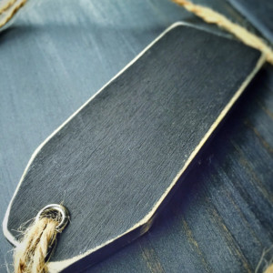 Wood Chalkboard Tags, Distressed - Double Sided
