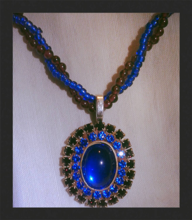 Royal Blue Majesty Beaded Necklace