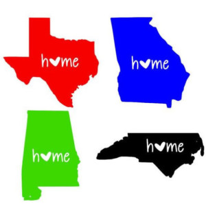 Personalized Home State Custom Decals-Car, laptop, tablet, wall decals, cup, phone