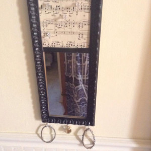Sheet Music with Mirror Cork Board Jewelry Hanger