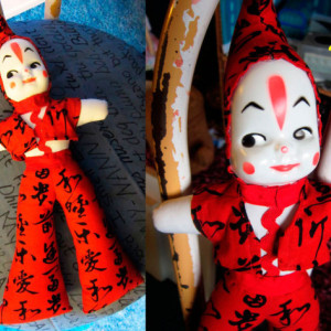 Handmade Kawaii Vintage Carnival Style Cloth Pixie Doll