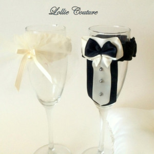 Wedding Glass Champagne Toasting Glass Bride Groom Mr Mrs Reception Wedding Glasses