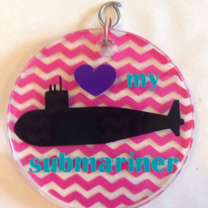 Personalized submarine navy wife keychain- Navy Wife, Support, Submarine, Military, Proud, Love, Keychains, Arcylic