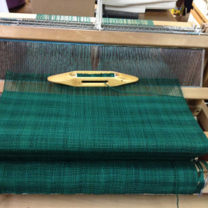 Handwoven Emerald wool shawl