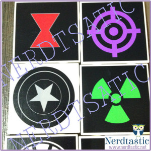 Avengers Superhero Minimalist Symbol Coasters Set of 4