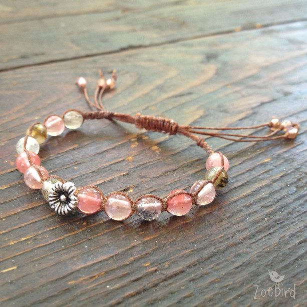 Macrame Bracelet with gemstones