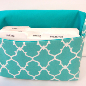 Coupon Organizer Cash Budget Organizer Holder- Attaches to your Shopping Cart  - Quatrefoil Turquoise