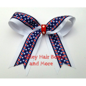 4th of july Cheer Hair Bow - 4th of July Bow - Stars Hair Bow -  America Accessories - Red White Blue  Accessories - 4th of July Accessories