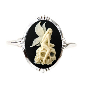 Angel Skull Cameo Cuff Bracelet - Gothic Jewelry
