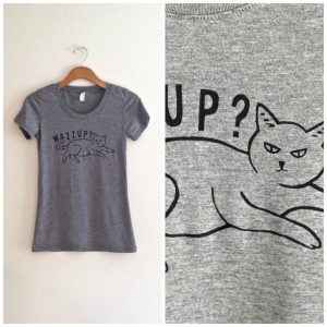 Black and gray funny cat shirt, cat tee, gift for cat lover, hipster shirt, crazy cat lover, gift for daughter, women apparel, yoga clothes