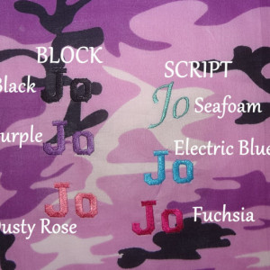 GLOW in the DARK Personalized Lavender Camo Dog Bandana with Choice of Colored Lettering
