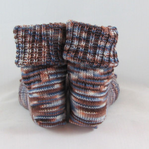 Bits of Brown and Blue Hand Cranked Socks-Free Shipping