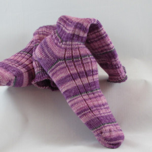 Shades of Pink and Purple Hand Cranked Socks-Free Shipping