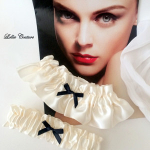 Ivory Wedding Garters French Lingerie Romantic bride to be simple modern bridal garters ivory