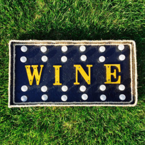 Lighted Gold & Black Wine Marquee Sign  (Handcrafted Original)