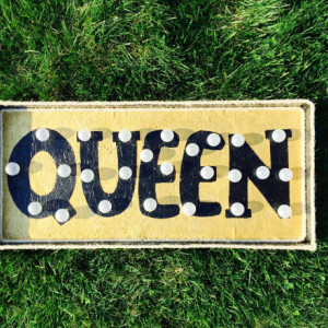 Golden "Queen" Marquee Sign (Handcrafted Original)