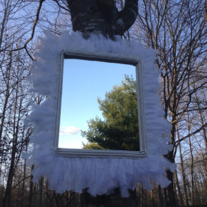 Gorgeous White Feathered Mirror (Handcrafted Original Design)