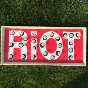 Riot! Marquee Sign (Red) (Handcrafted Original)