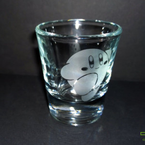 Kirby's Adventure - Kirby - Etched Shot Glass
