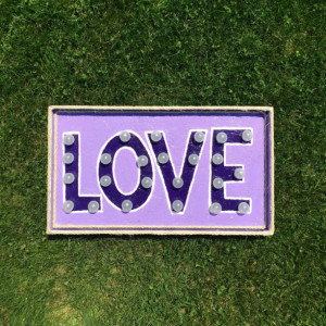 Love Marquee Sign (Purple) Handcrafted Original