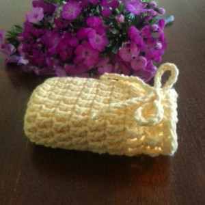Yellow Crochet Soap Saver /Spa Cloth