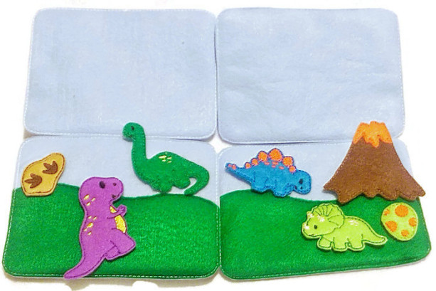 Dinosaur activity play set mats 4 pages