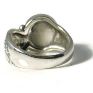 Amazonite Ring, Angel Wing Ring, Sterling Silver, Healing Ring, Gemstone Ring, Cocktail Ring, Statement Ring, Bezel Ring