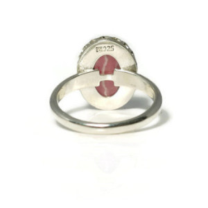 Rhodochrosite Ring, Gallery Ring, Healing Ring, Cocktail Ring, Stackable Ring, Gemstone Ring, Promise Ring, Engagement Ring, Solitaire Ring