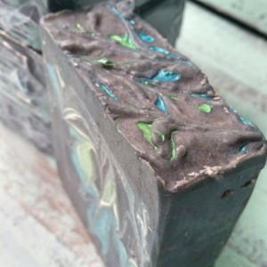 Dark Blue Scented Aloe Vera Soap with Activated Bamboo Charcoal