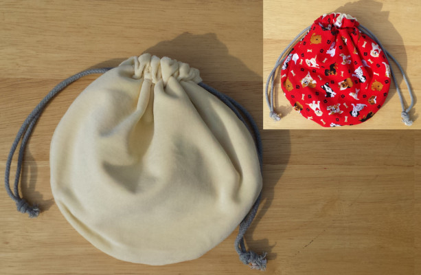 Grand Opening Sale!!!! Butter Cream Velveteen Multi-Pocket Bag with Tossed Dogs on a Red Field