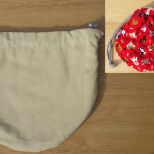 Grand Opening Sale!!!! Butter Cream Velveteen Multi-Pocket Bag with Tossed Dogs on a Red Field