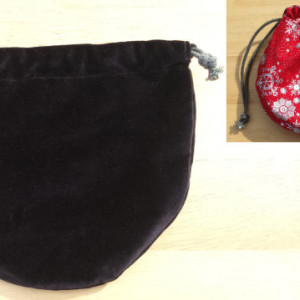 Grand Opening Sale!!!! Black Velveteen Multi-Pocket Bag with Silver Snowflakes on a Red Field