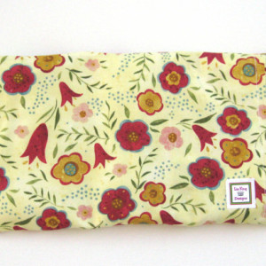 Medium Heating Pad, Microwavable pad, Removable cover, Buckwheat Seeds and Rice, hot cold pack,  Floral fabric