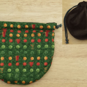 Grand Opening Sale!!!! Brown Velveteen Multi-Pocket Bag with Garden Motif on a Green Field