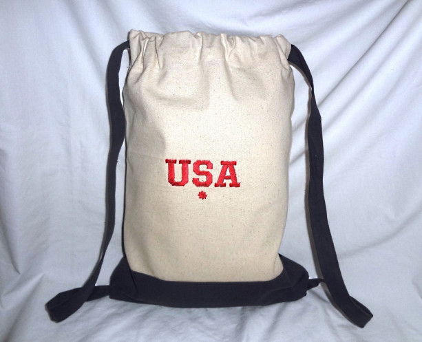 Back to School Backpack ~ USA Embroidery (Both Sides)