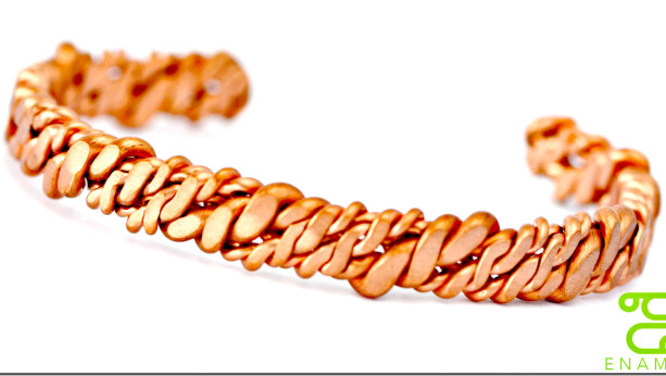 Bold Copper Helix Mens Cuff Bracelet