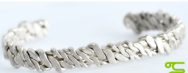 Sterling Silver Helix Luxury Men's Cuff Bracelet