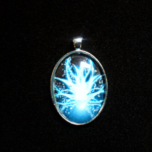 Blue Star Flower Silver Pendant