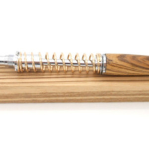 Handcrafted Shock Absorber Pen with 24kt Gold Spring featuring Zebrawood, gearhead gift, mechanic gift, motorcycle enthusiast, Father's Day