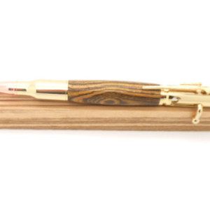 Handcrafted pen, 24K Gold Bolt Action Pen featuring bocote, gun themed pen, perfect gift for a gun enthusiast or hunter, Father's Day Gift