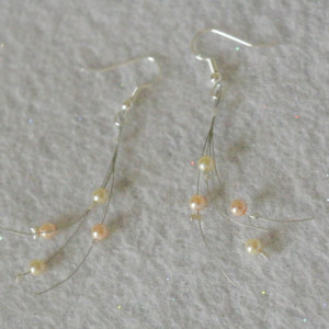 Swarovski pearl earrings - multistrand - Peachy