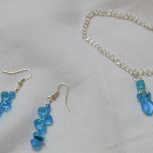 Earrings and bracelet - Mystic blue