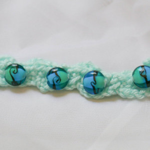 Crochet bracelet and earring set - Tranquil waves