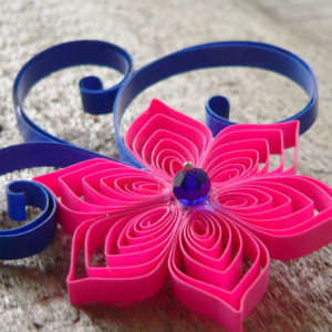 Royal Blue and Hot Pink Wedding Boutonniere