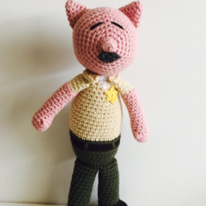 Crochet Police Deputy Sheriff Pig Doll Amigurumi Law Enforcement